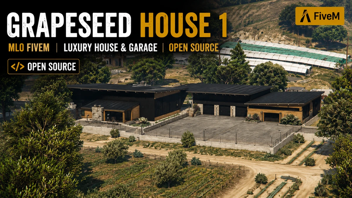 Grapeseed House 1 MLO FiveM | Luxury House & Garage | Open Source